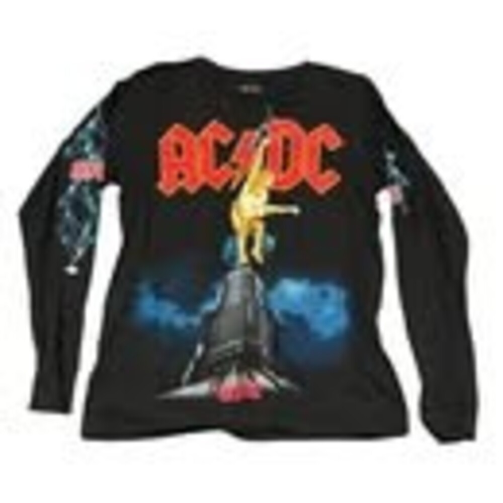 ACDC Unisex Black World Tour 2015 Rock Or Bust Crew Neck Graphic T Shirt Size M